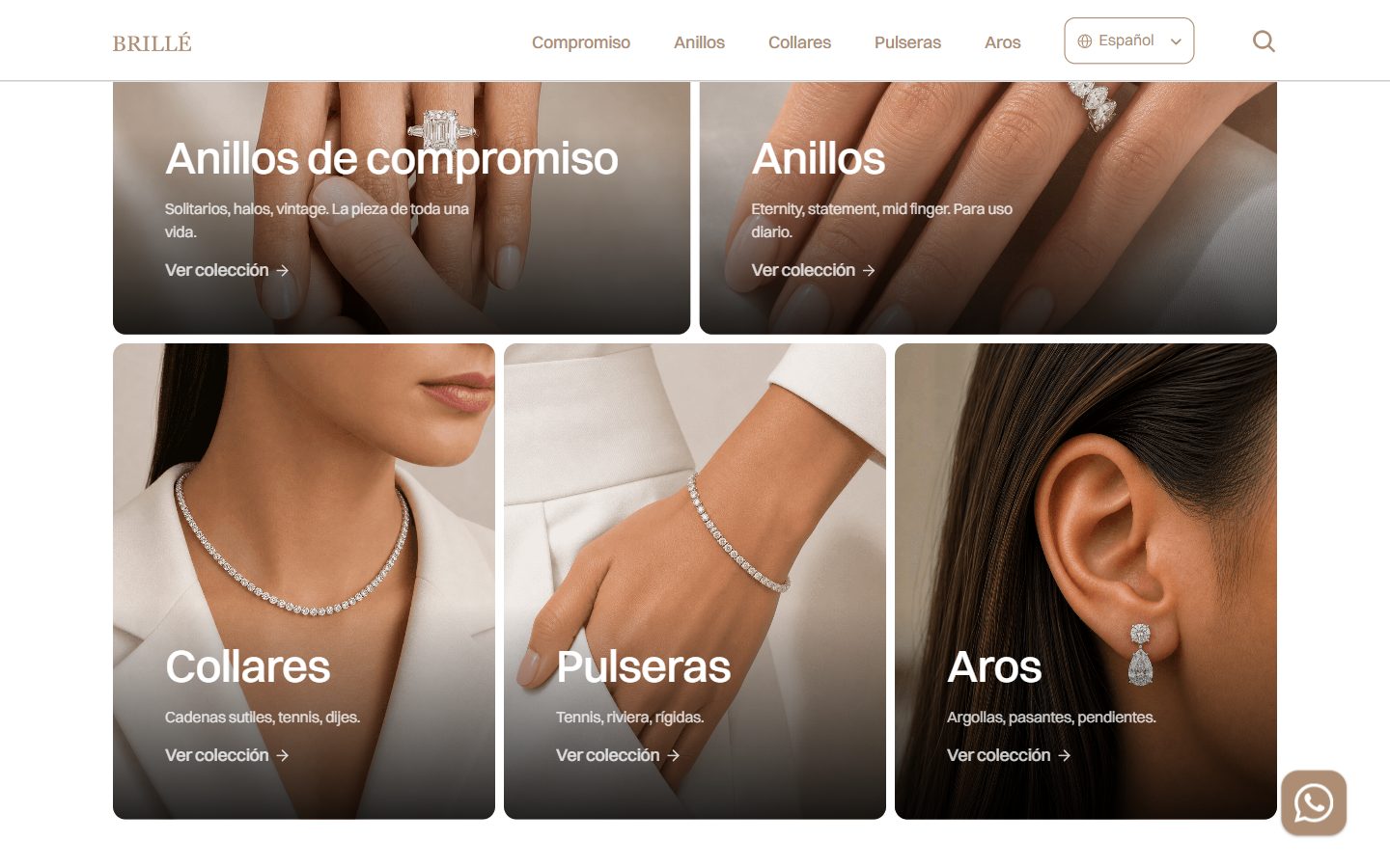 Cinco colecciones, en la web de Brillé