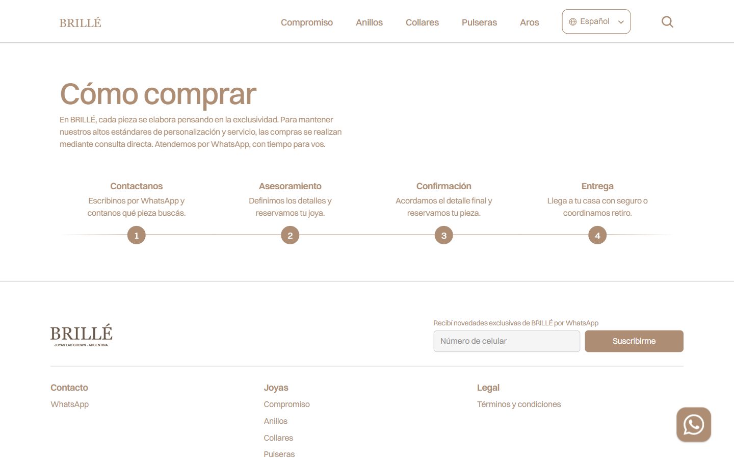 Comprar con asesoramiento, en la web de Brillé