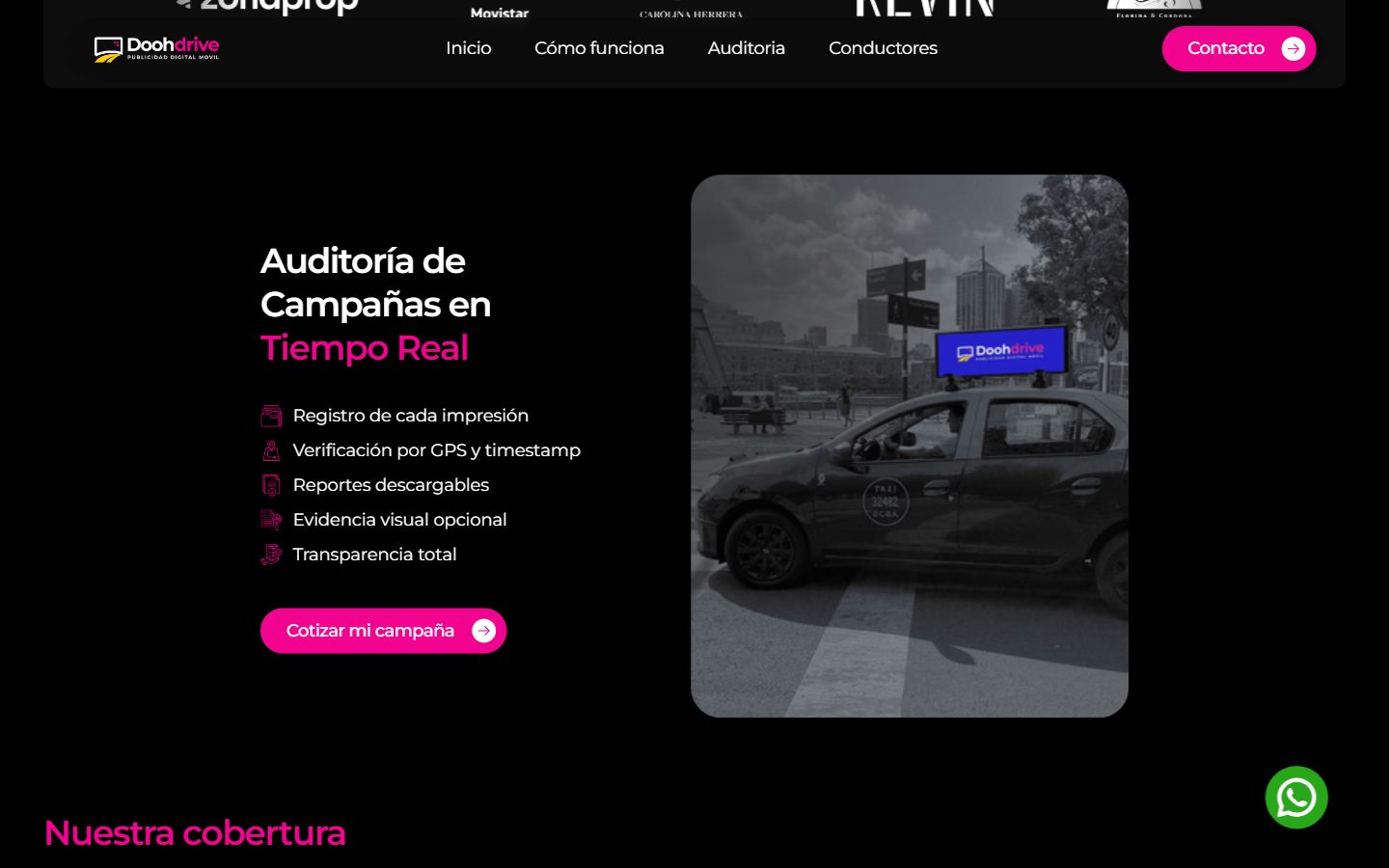 La auditoría, a la vista, en la web de Dooh Drive