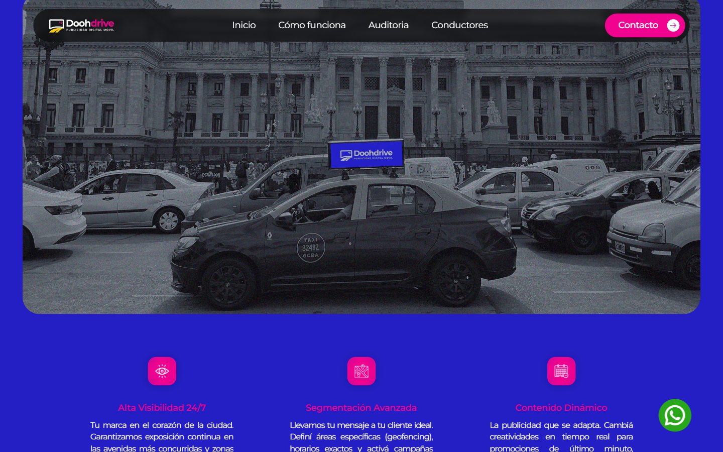 Seis beneficios, en la web de Dooh Drive