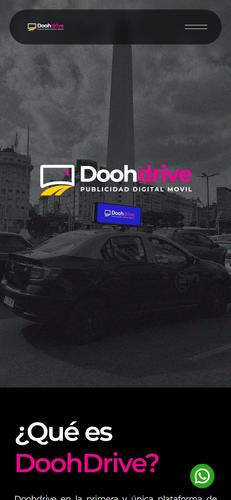 La web de Dooh Drive en el celular