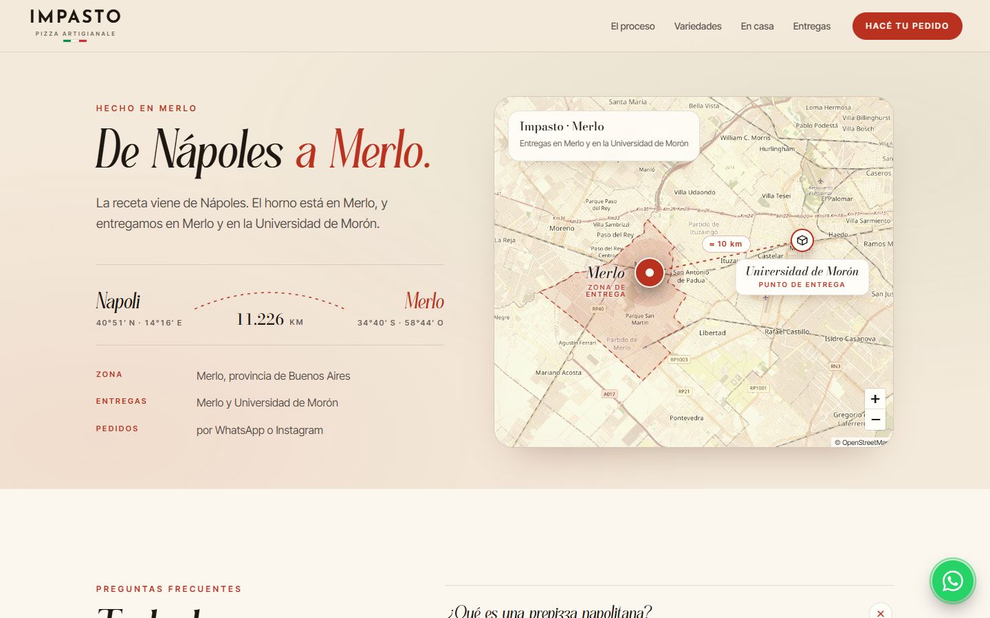 De Nápoles a Merlo, en la web de Impasto